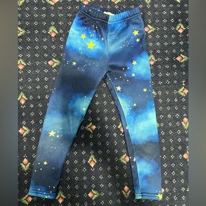 PixieGirl space fleece lined leggings size 3/4